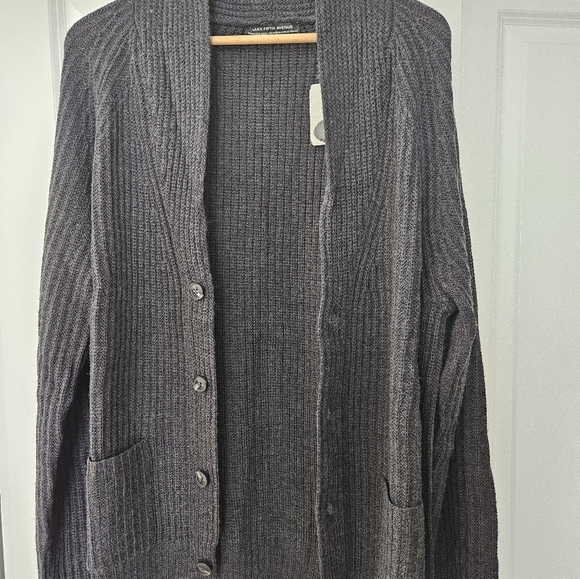 Saks Fifth Avenue Shawl collar cardigan sweater. Merino Wool. Size L. - Picture 6 of 12